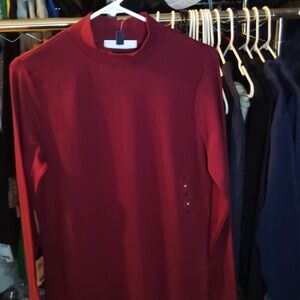 NWT KAREN SCOTT Soft Burgundy Turtle Neck Long Sleeve
